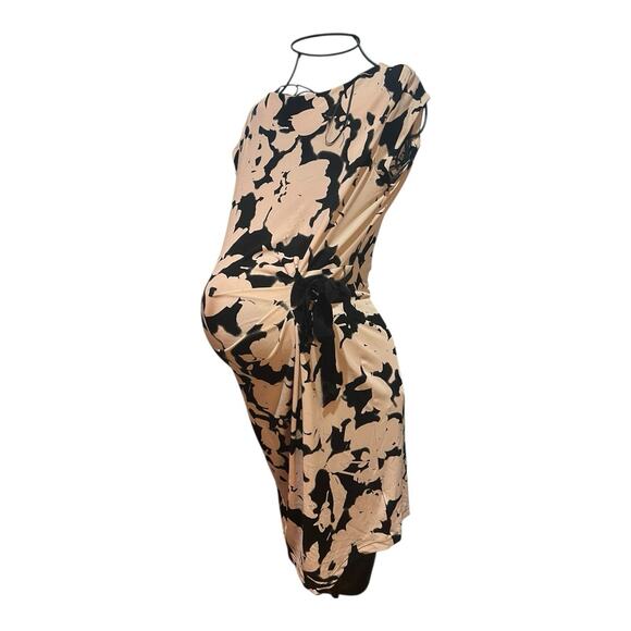 Taylor Maternity Pea in the Pod Dress Size Small Tan and Black Cap Sleeves - Picture 10 of 10